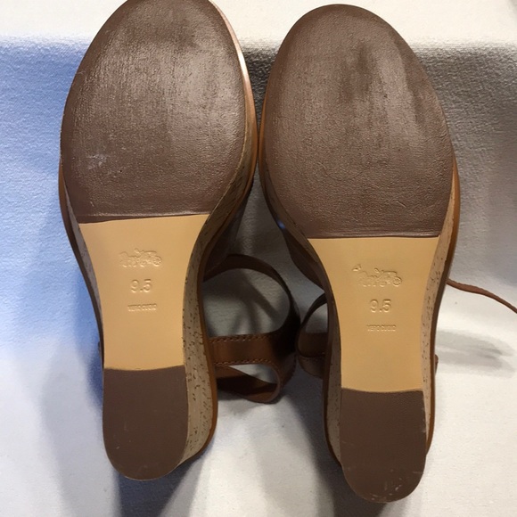 SOLD- Coach Cross Band High Wedge Sandal, 9.5 - Picture 7 of 8